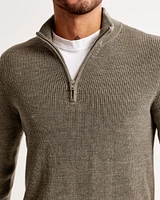 Merino Wool-Blend Quarter-Zip Sweater