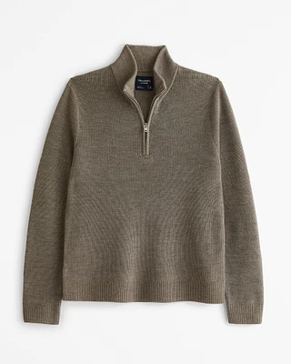 Merino Wool-Blend Quarter-Zip Sweater