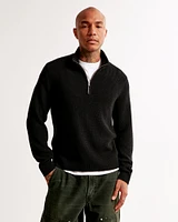 Merino Wool-Blend Quarter-Zip Sweater