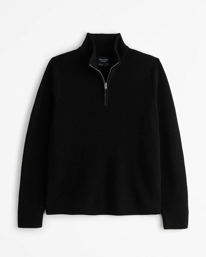 Merino Wool-Blend Quarter-Zip Sweater