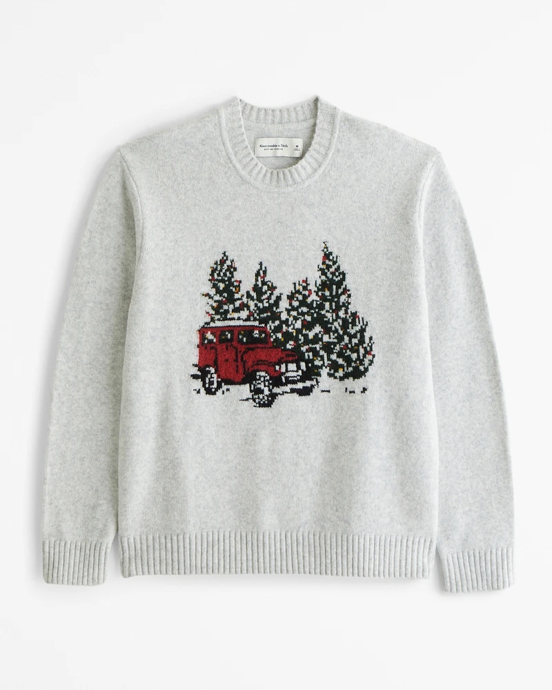 Holiday Graphic Crew Sweater