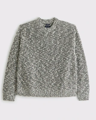 Oversized Textural Marled Crew Sweater