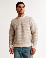 Textured Stripe Crew Sweater