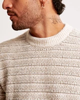 Textured Stripe Crew Sweater