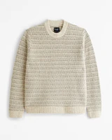 Textured Stripe Crew Sweater