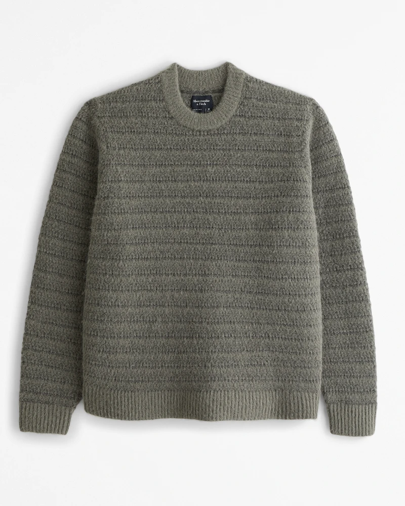 Textured Stripe Crew Sweater