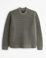 Textured Stripe Crew Sweater