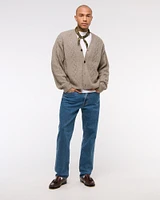 Cropped Cable Cardigan