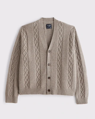 Cropped Cable Cardigan