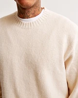 Oversized Marled Crew Sweater