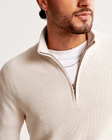 Merino Wool-Blend Quarter-Zip Sweater