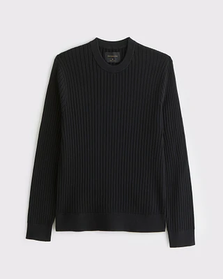 Pima Cotton Rib Stitch Crew Sweater