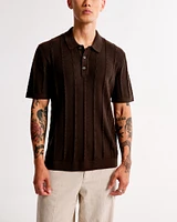 Pima Cotton Stitch 3-Button Sweater Polo