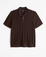 Pima Cotton Stitch 3-Button Sweater Polo