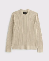 Pima Cotton Rib Stitch Crew Sweater