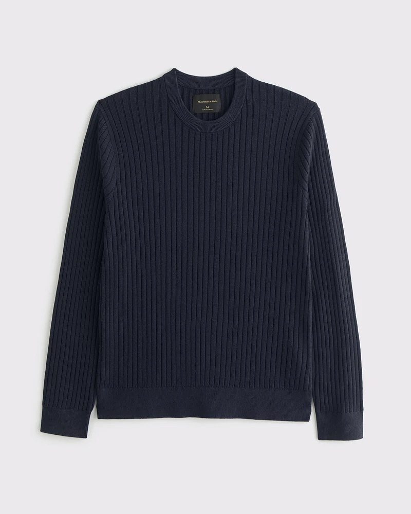 Pima Cotton Rib Stitch Crew Sweater