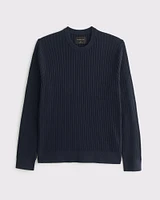 Pima Cotton Rib Stitch Crew Sweater