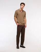 Jacquard Pattern Johnny Collar Sweater Polo