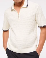 Tipped Zip Sweater Polo