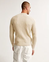 Pima Cotton Rib Stitch Crew Sweater