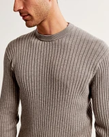 Pima Cotton Rib Stitch Crew Sweater