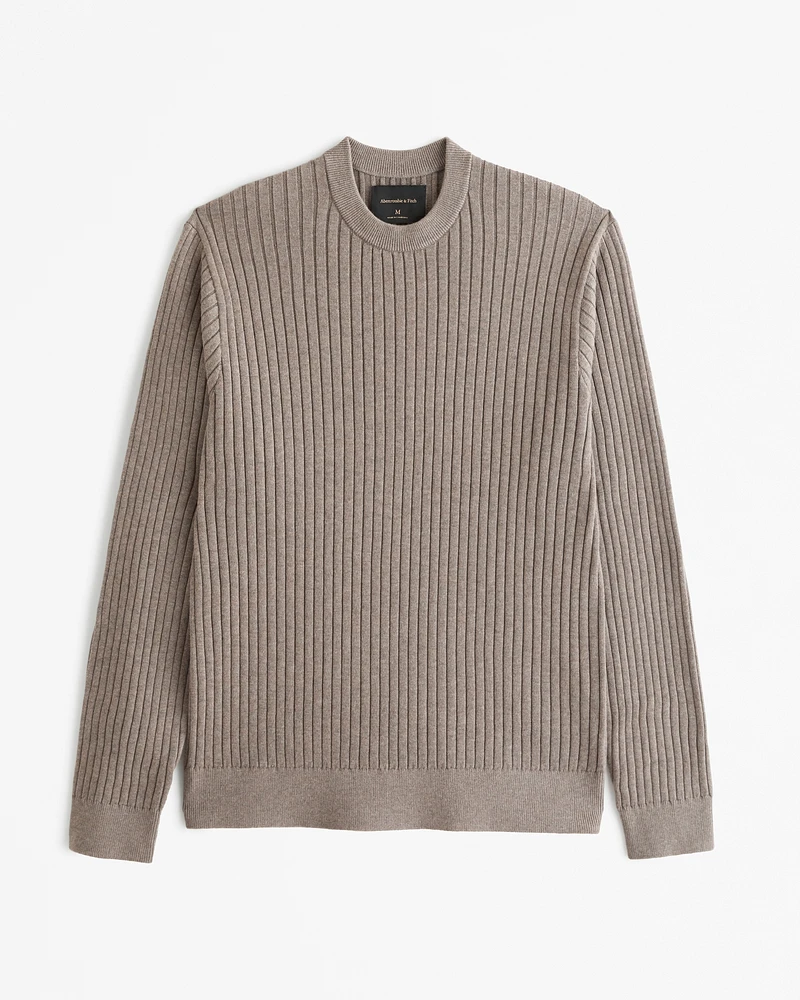 Pima Cotton Rib Stitch Crew Sweater