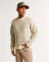 Textured Stripe Crew Sweater