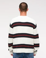 Oversized Striped Crew Sweater