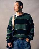 Oversized Striped Crew Sweater