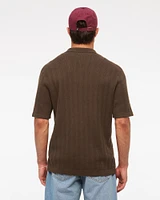 Full-Zip Sweater Polo