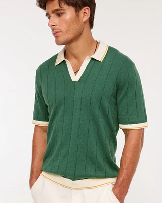Blocked Johnny Collar Sweater Polo