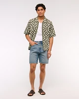 Crochet-Style Floral Button-Through Sweater Polo