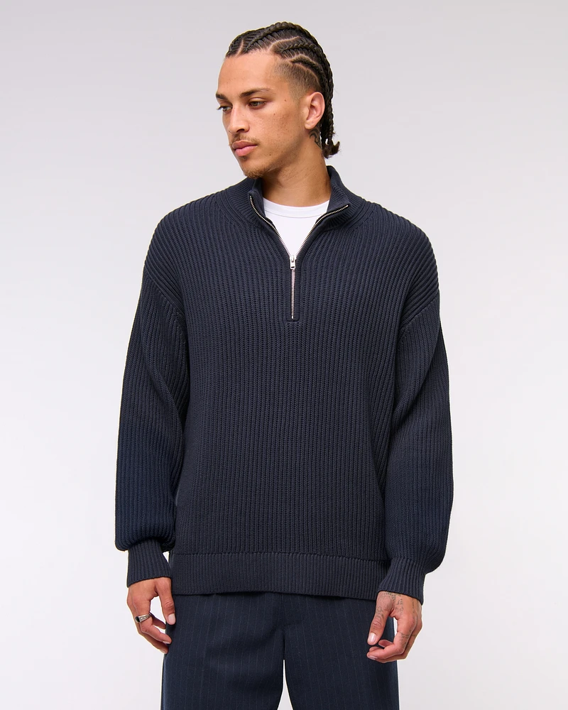 Oversized Quarter-Zip Sweater