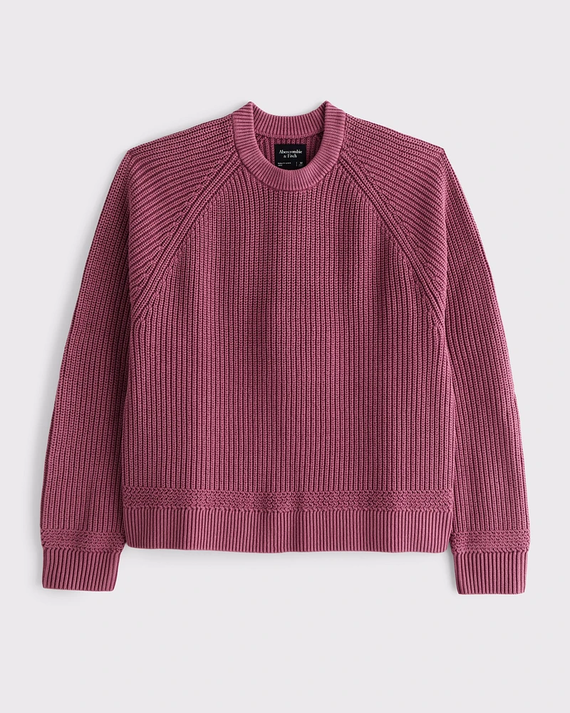 Oversized Washed Crew Sweater