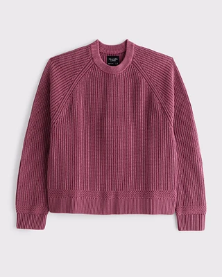 Oversized Washed Crew Sweater