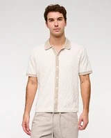 Retro Button-Through Sweater Polo