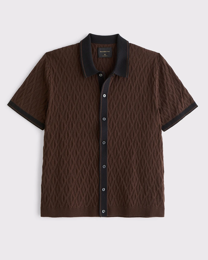 Retro Button-Through Sweater Polo