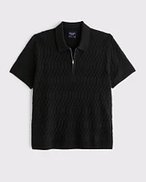 Cable Zip Sweater Polo