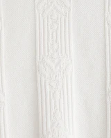 Jacquard Stripe Johnny Collar Sweater Polo