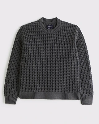 Oversized Chunky Waffle Crew Sweater