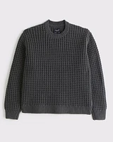 Oversized Chunky Waffle Crew Sweater