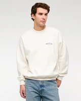 Sporty Graphic Crew Sweatshirt