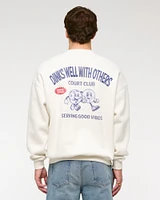 Sporty Graphic Crew Sweatshirt