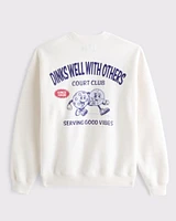 Sporty Graphic Crew Sweatshirt