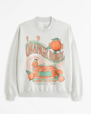 Vintage Orange Bowl Graphic Crew Sweatshirt