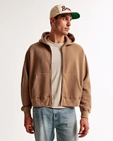 Cropped Essential Full-Zip Hoodie