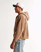 Cropped Essential Full-Zip Hoodie