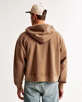 Cropped Essential Full-Zip Hoodie