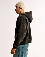 Essential Cropped Full-Zip Hoodie