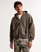 Cropped Essential Full-Zip Hoodie